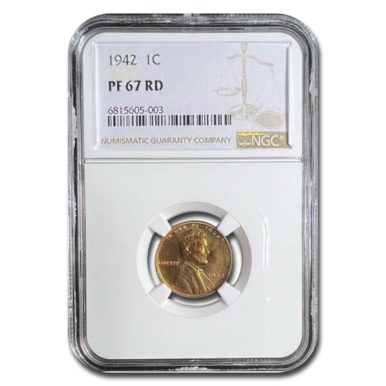 1942 Lincoln Cent PF-67 NGC (Red) 1942 Lincoln Cent PF-67 NGC (Red)